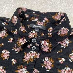 Madewell Corduroy Daily Shirt in Homestead Bouquet Floral Black Button Up Small